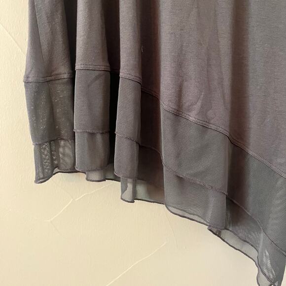 Comfy U.S.A. Women's Gray Mixed Materials Asymmetrical Modal Mix Tunic | Size XL - Picture 5 of 7